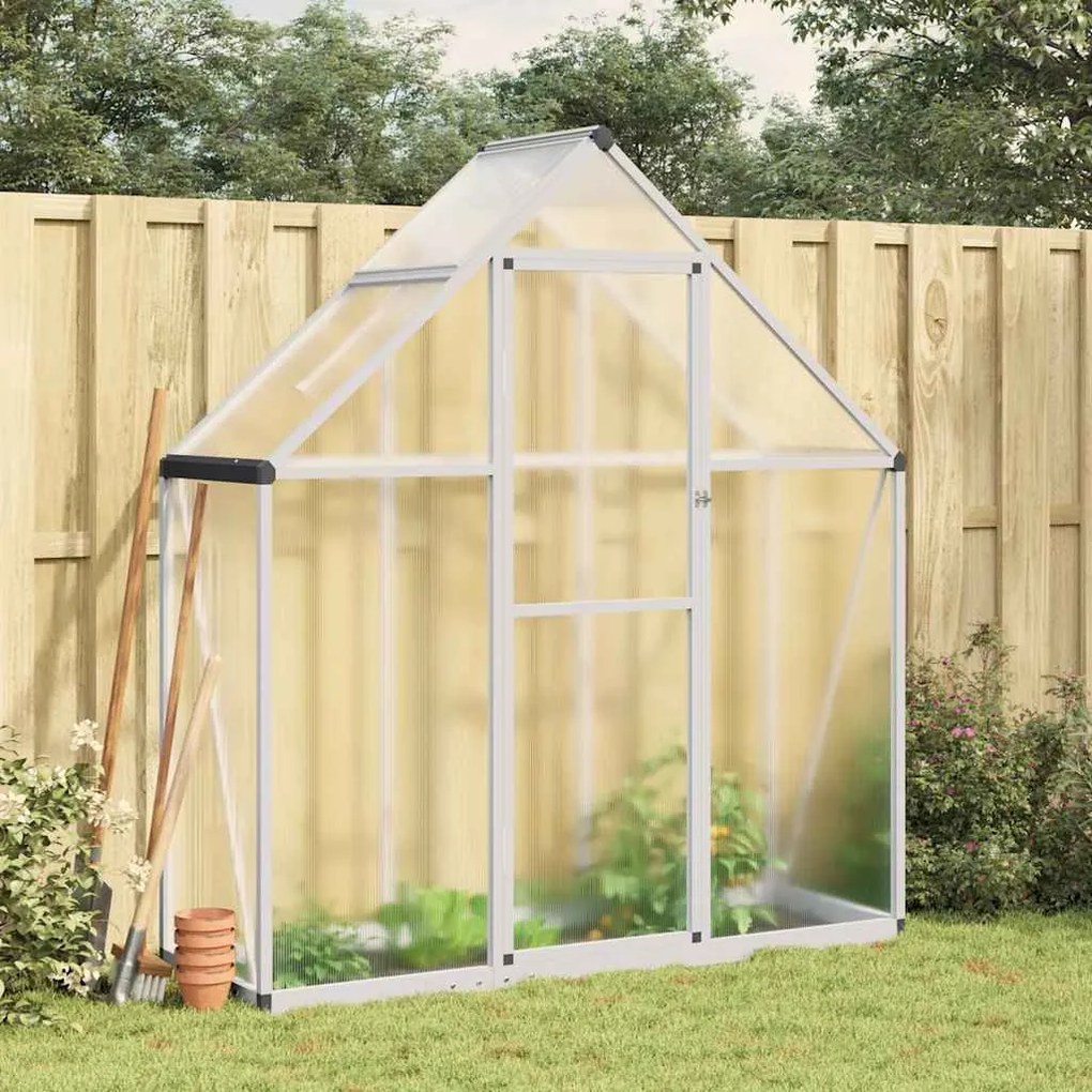 vidaXL Estufa com estrutura de base 169x58x195 cm alumínio prateado