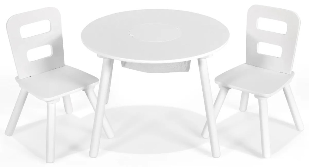 Conjunto de mesa e cadeira redonda para crianças Conjunto de 3 peças com mesa de actividades em madeira e centro de rede Verde Acessórios de decoração