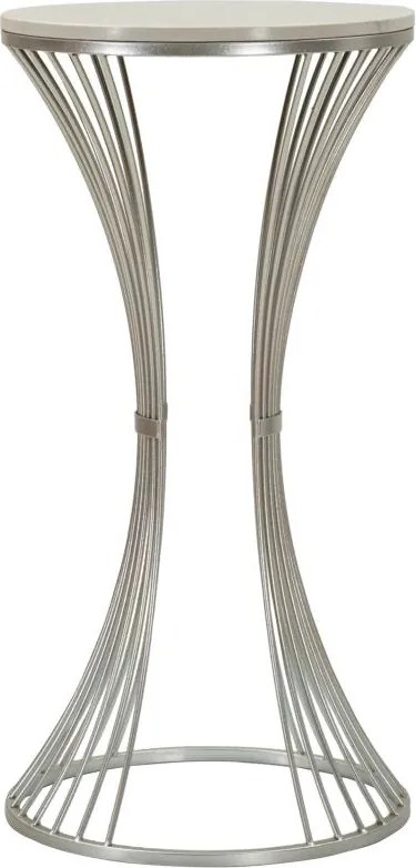 Mesa Funnel - Metal Prata e Topo de Mármore - Ø 40 cm x 79 cm"
