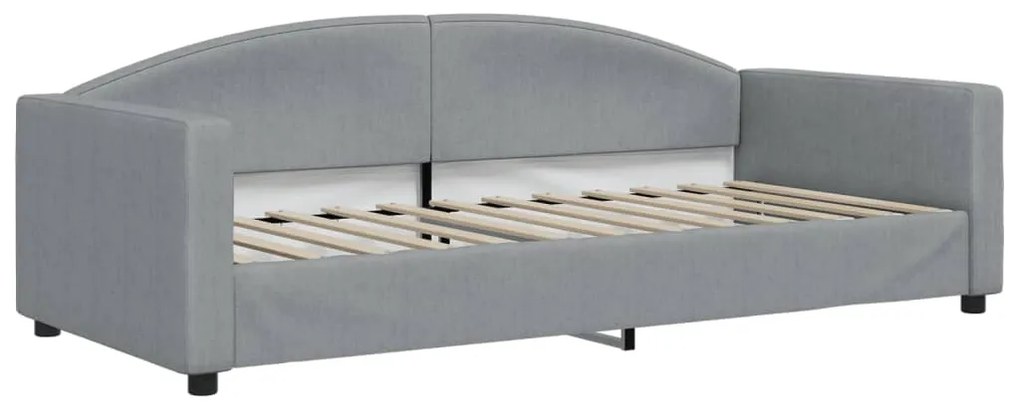 Sofá-cama com gavetão 90x200 cm tecido cinzento-claro
