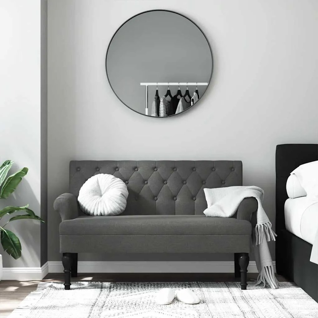 Banco com encosto 120x62x75,5 cm tecido cinzento-escuro