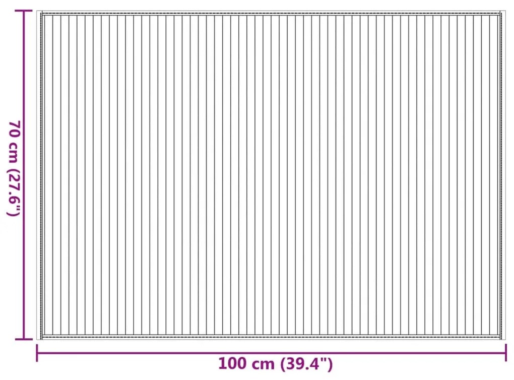 Tapete retangular 70x100 cm bambu cinzento