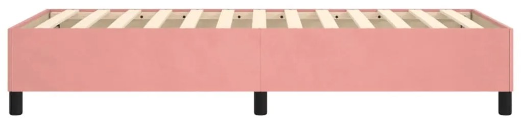 Estrutura de cama com molas 90x190 cm veludo rosa