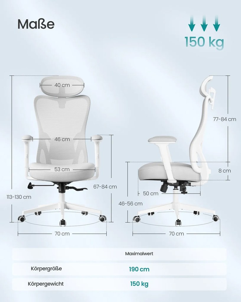 Cadeira de escritório ergonómica com apoio ajustável cinzento