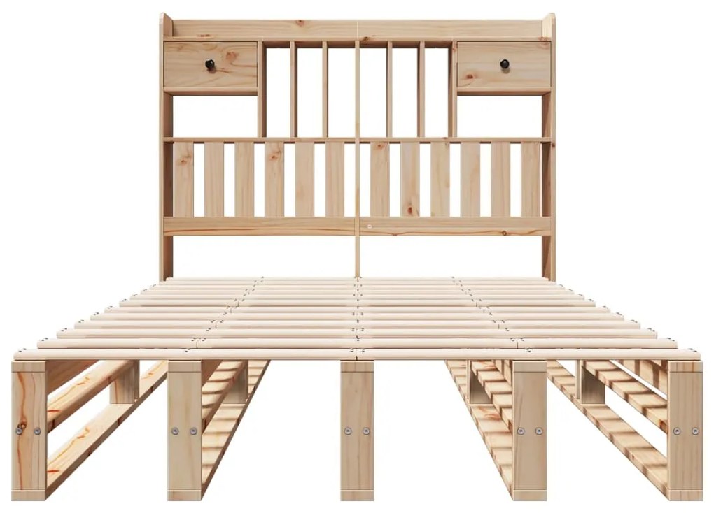 Cama com estante sem colchão 135x190 cm pinho maciço