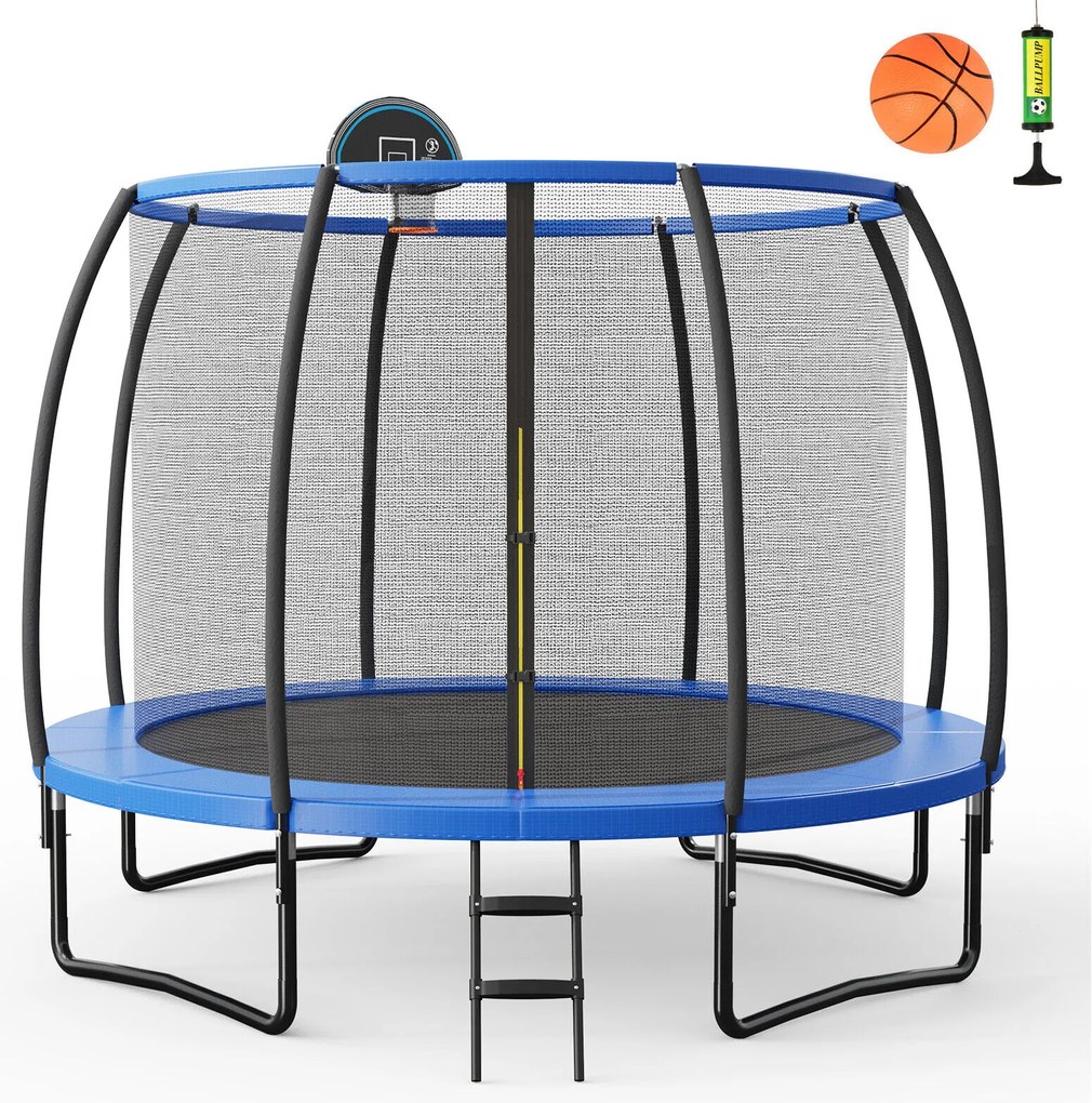 Mini trampolim infantil com luzes LED e alça de segurança - rosa