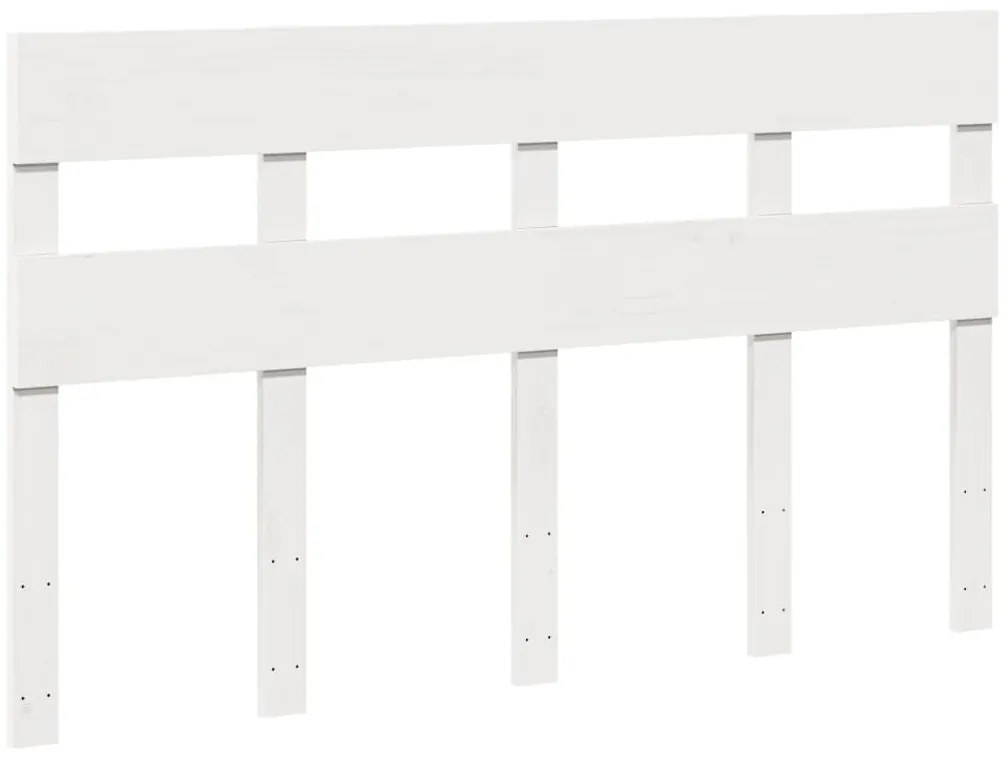 Cama sem colchão 160x200 cm madeira de pinho maciça branco