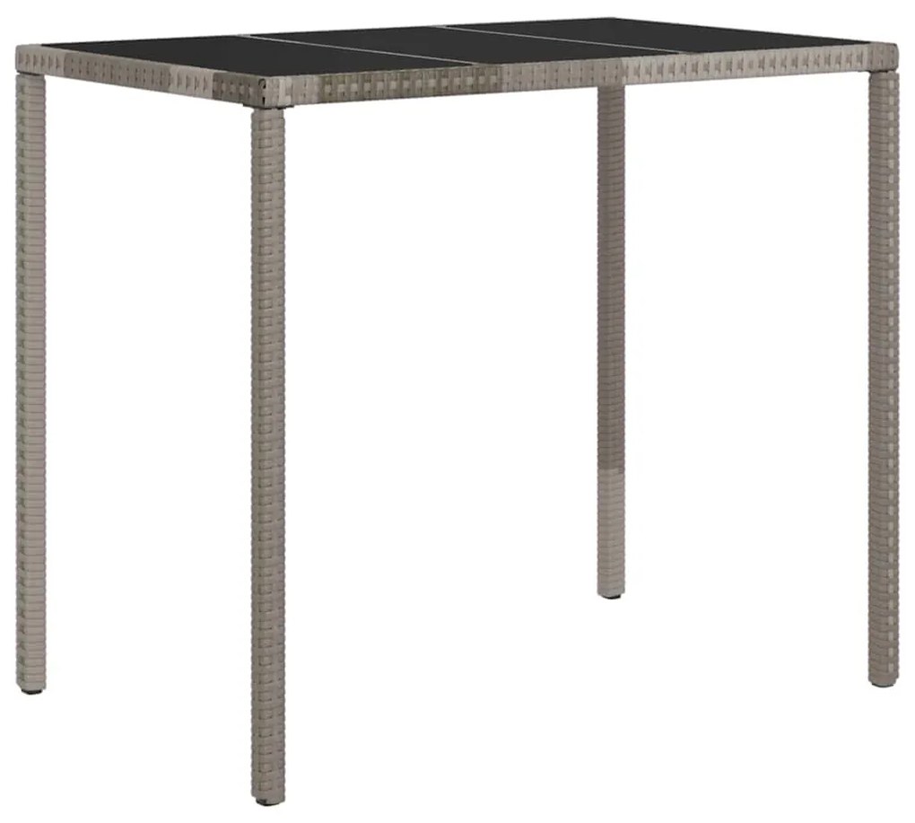 6 pcs conjunto lounge de jardim c/ almofadões vime PE cinzento