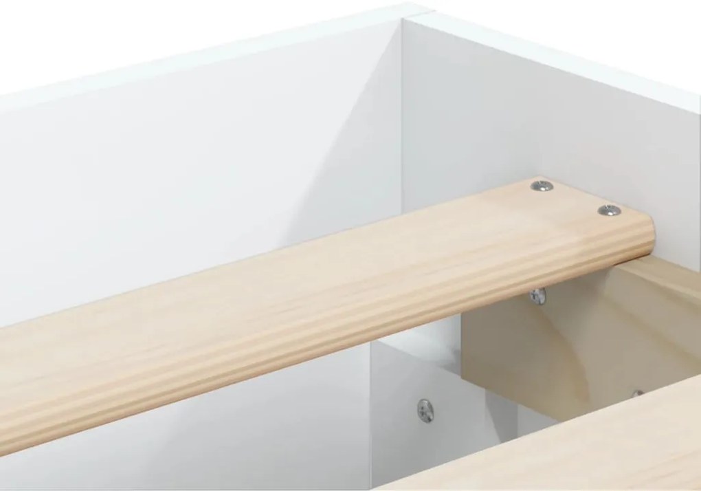 Estrutura de cama c/ gavetas 200x200cm derivados madeira branco