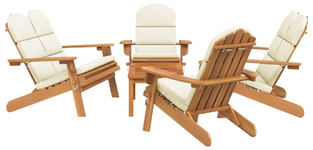 5 pcs conjunto lounge de jardim Adirondack acácia maciça