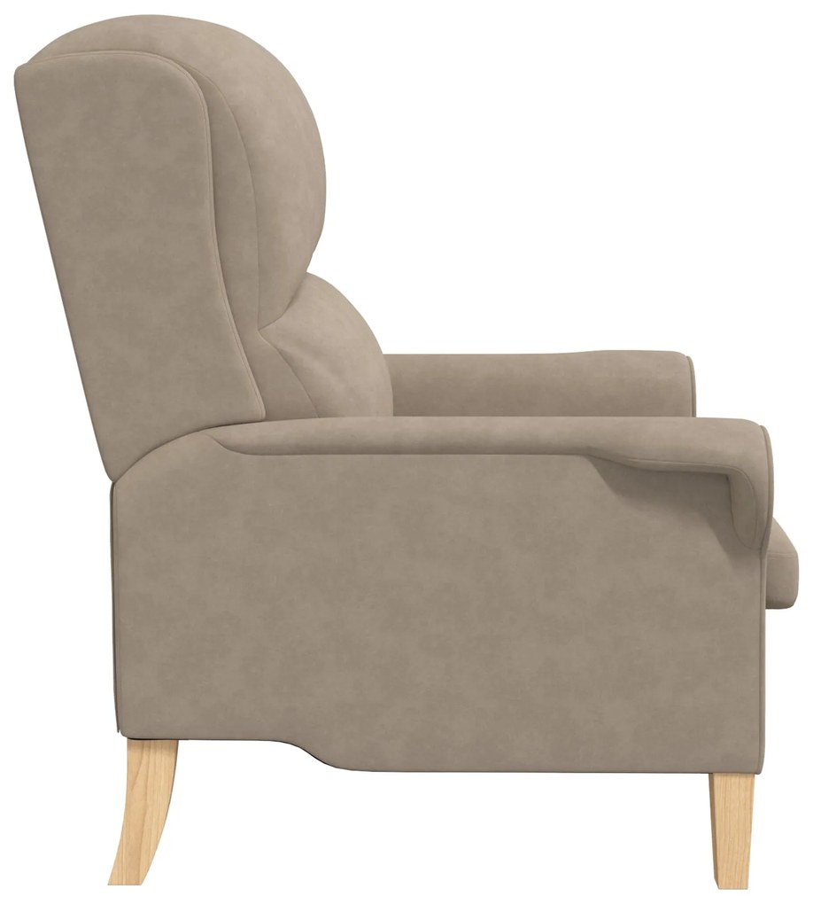 Poltrona Taupe Taupe Tecido, Madeira Padrão Poltrona Taupe