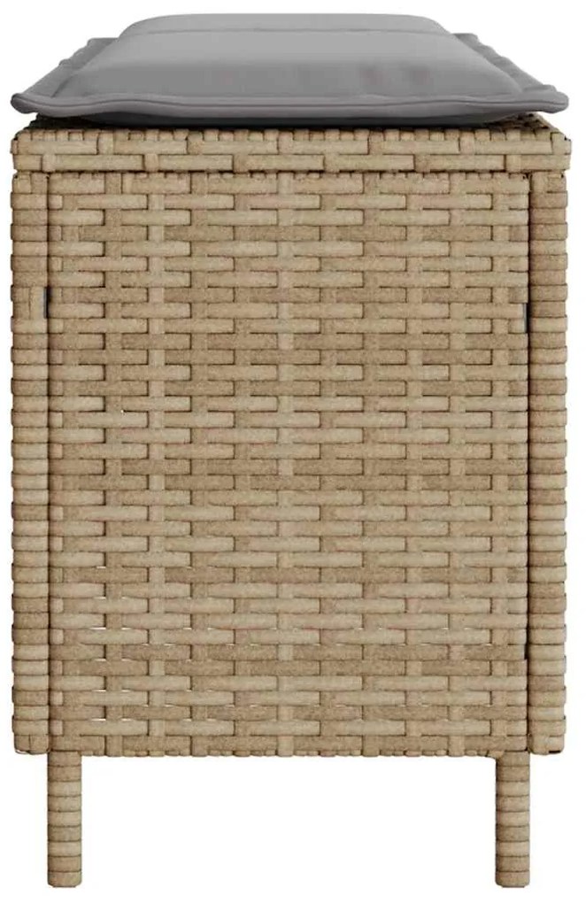 Banco de jardim com almofadão 110x30x40,5 cm vime PE bege