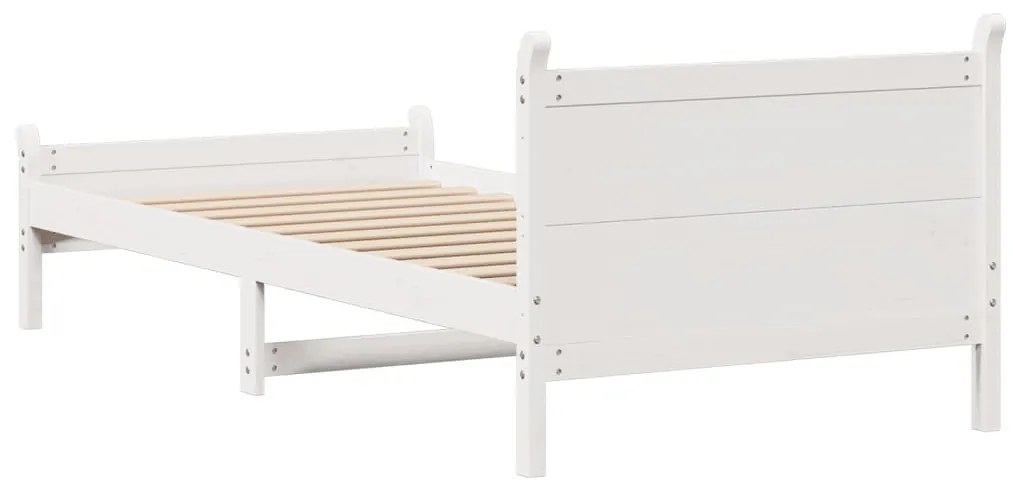 Cama sem colchão 90x190 cm madeira de pinho maciça branco