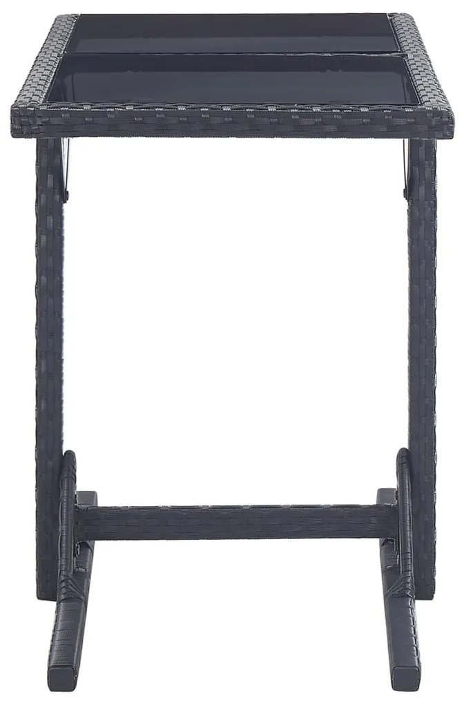 3 pcs conjunto de jantar para jardim preto