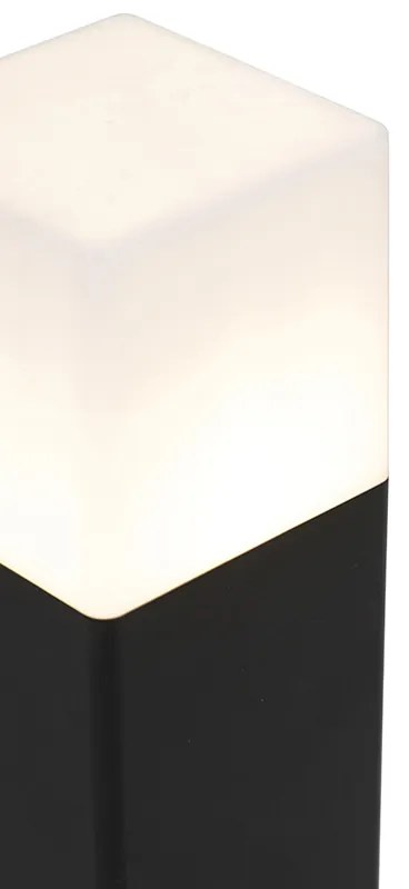 Candeeiro de pé para exterior preto com opal branco 30 cm - Denmark Moderno