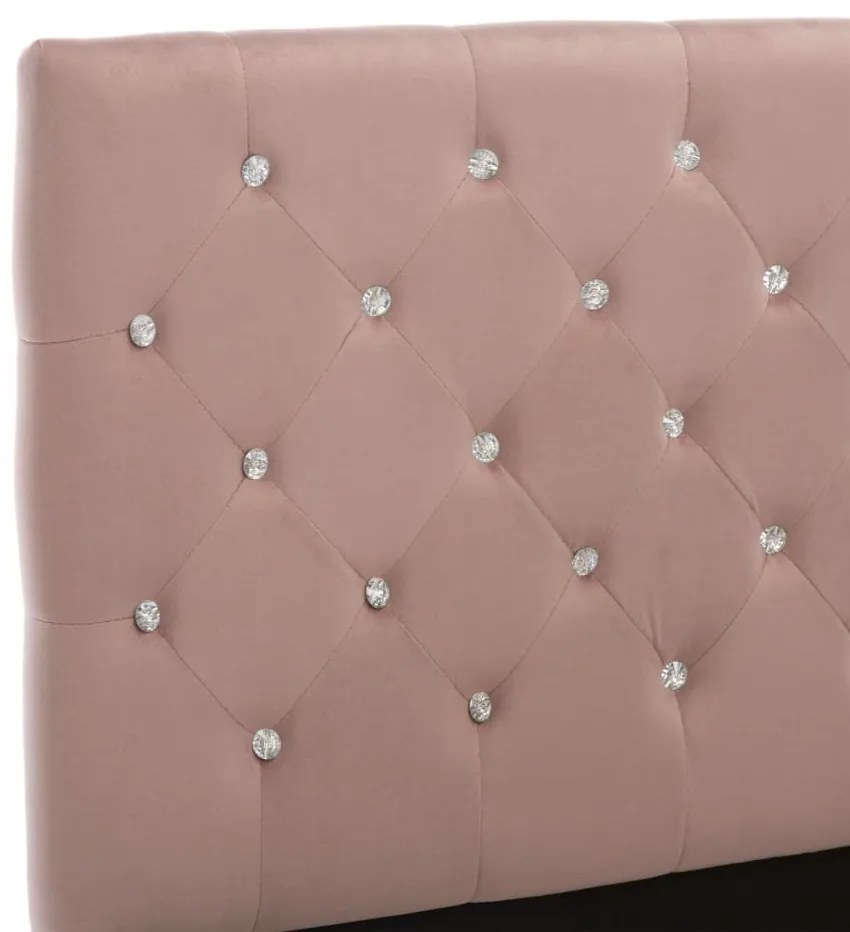 Estrutura de cama 180x200 cm veludo rosa