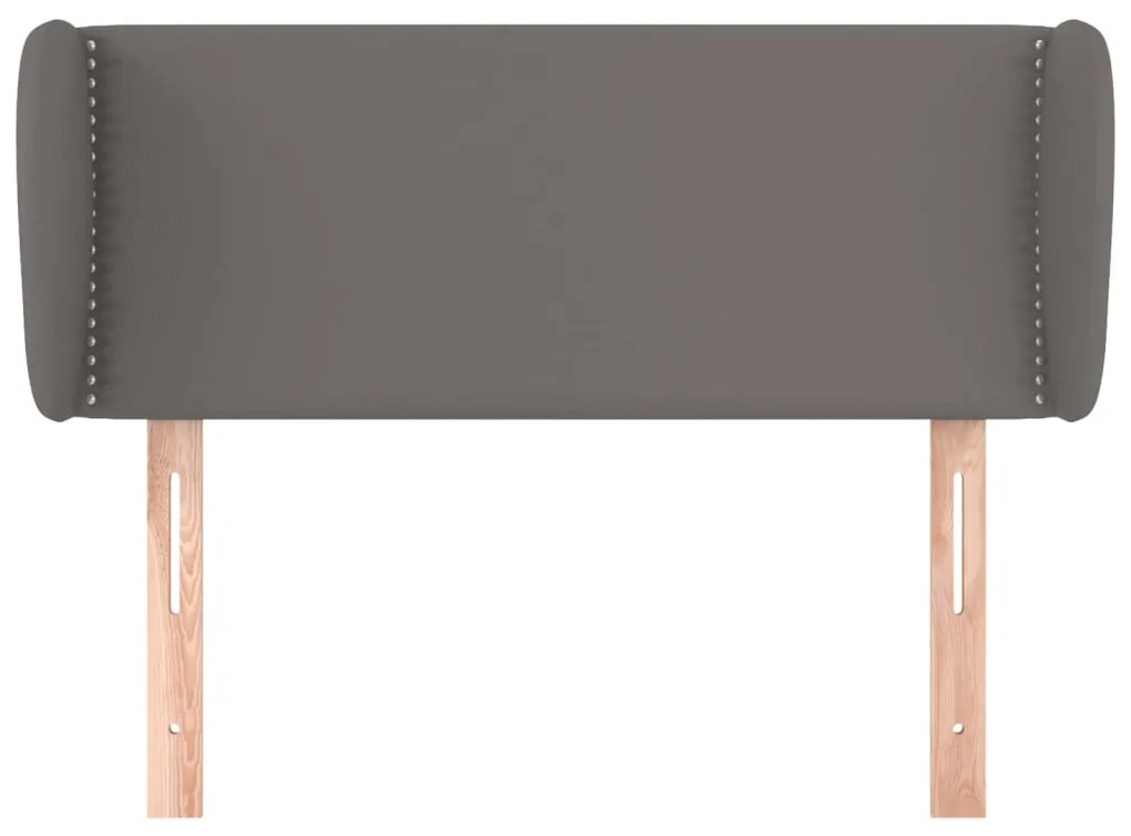Cabeceira de cama c/ abas couro artificial 93x23x78/88 cm cinza