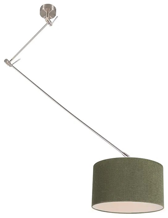 Candeeiro de suspensão em aço com abajur 35 cm verde ajustável - Blitz Moderno