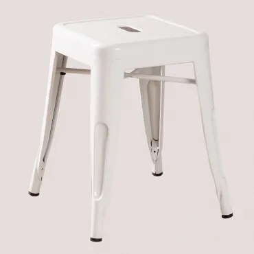 Pack De 4 Bancos Baixos 45 Cm Empilháveis Em Aço Lix Branco - Sklum