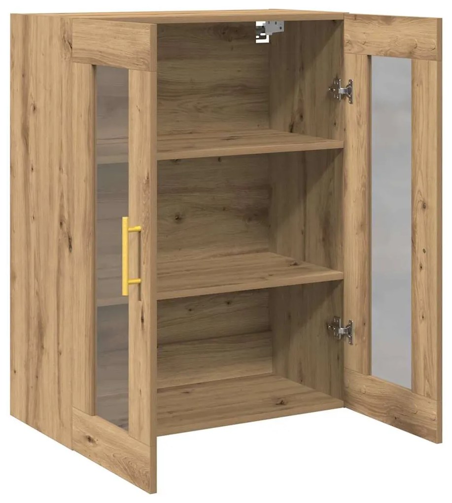 Armário de Parede vidaXL com Portas de Vidro Carvalho Artesão 69,5x34x