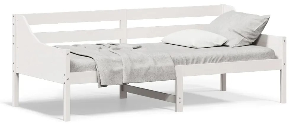 vidaXL Sofá-cama sem colchão 80x200 cm madeira de pinho maciça branco