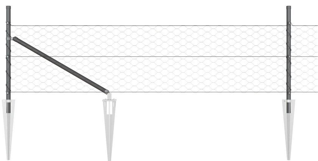 Cerca Hexagonal vidaXL Cinza 0.4x100 m Aço
