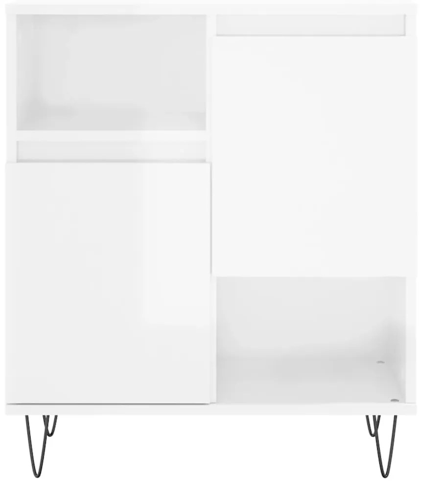 Aparadores 2 pcs derivados de madeira branco brilhante