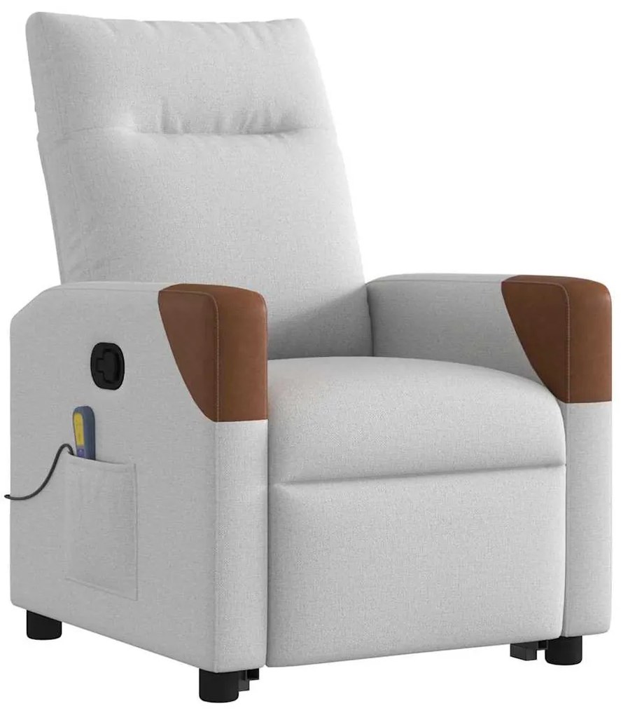Poltrona elevatória de massagens tecido cinzento-nublado