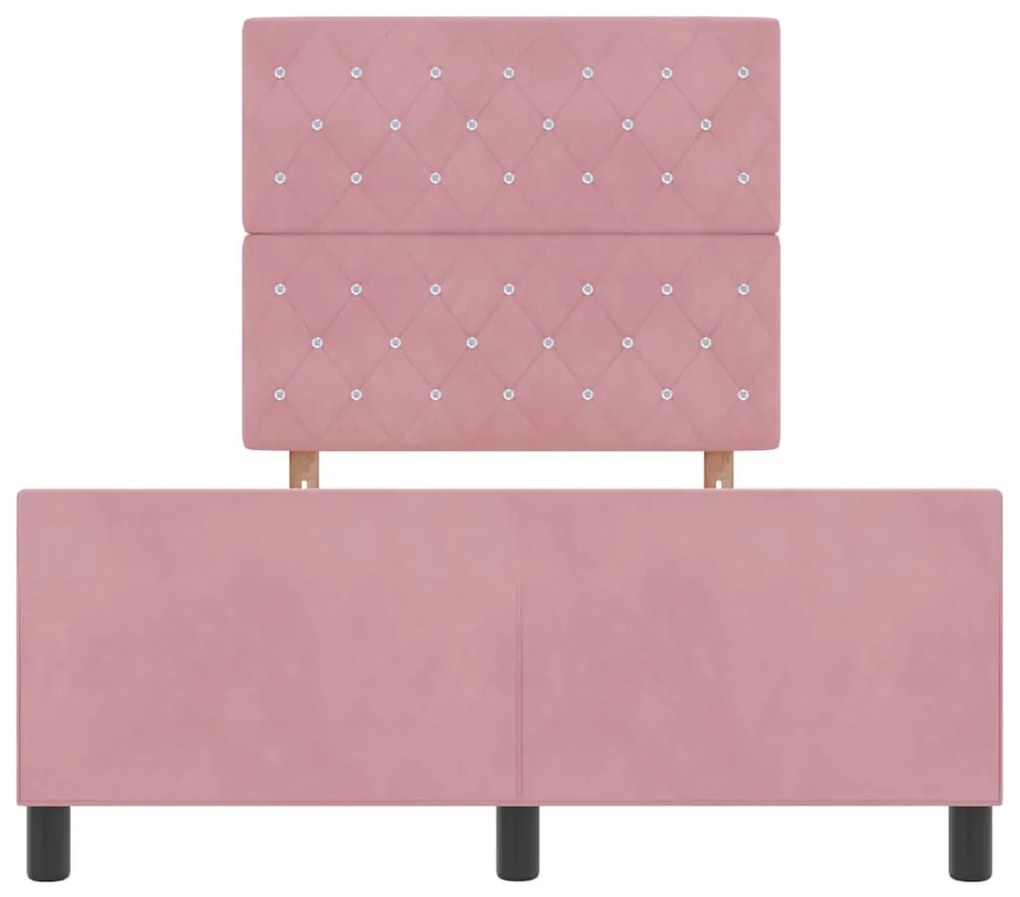 Cama vidaXL Rosa 120x190 cm Veludo