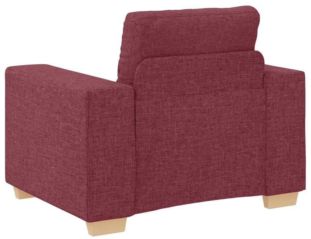 Conjunto de Sofás de 3 Peças com Almofadas Vermelhas