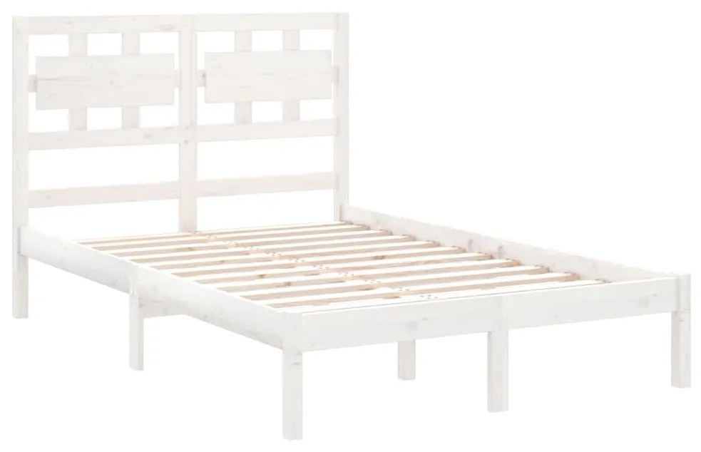 Estrutura de cama 120x200 cm madeira maciça branco