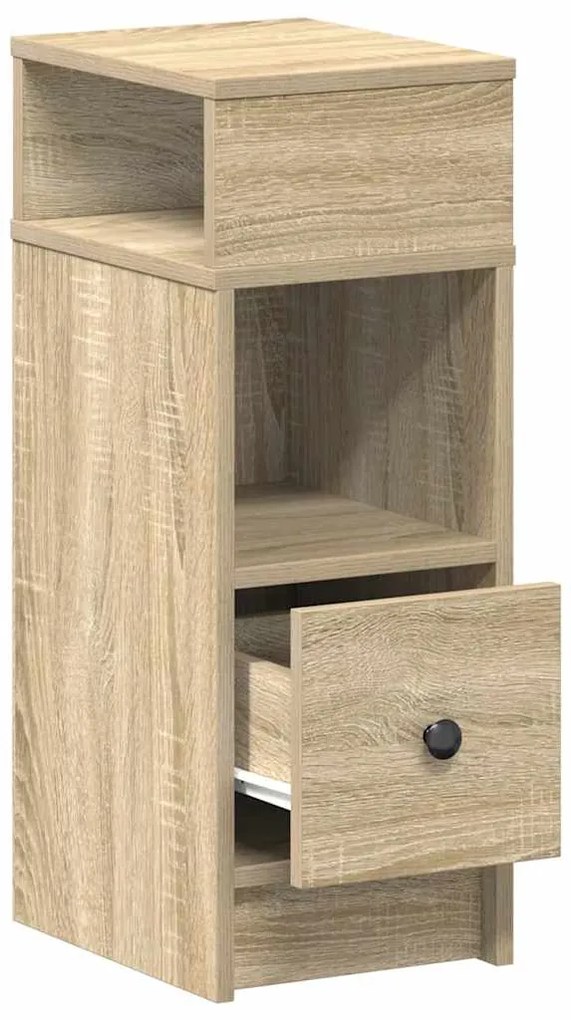 Mesas de cabeceira 2 pcs com gaveta 25x31x66 cm carvalho sonoma