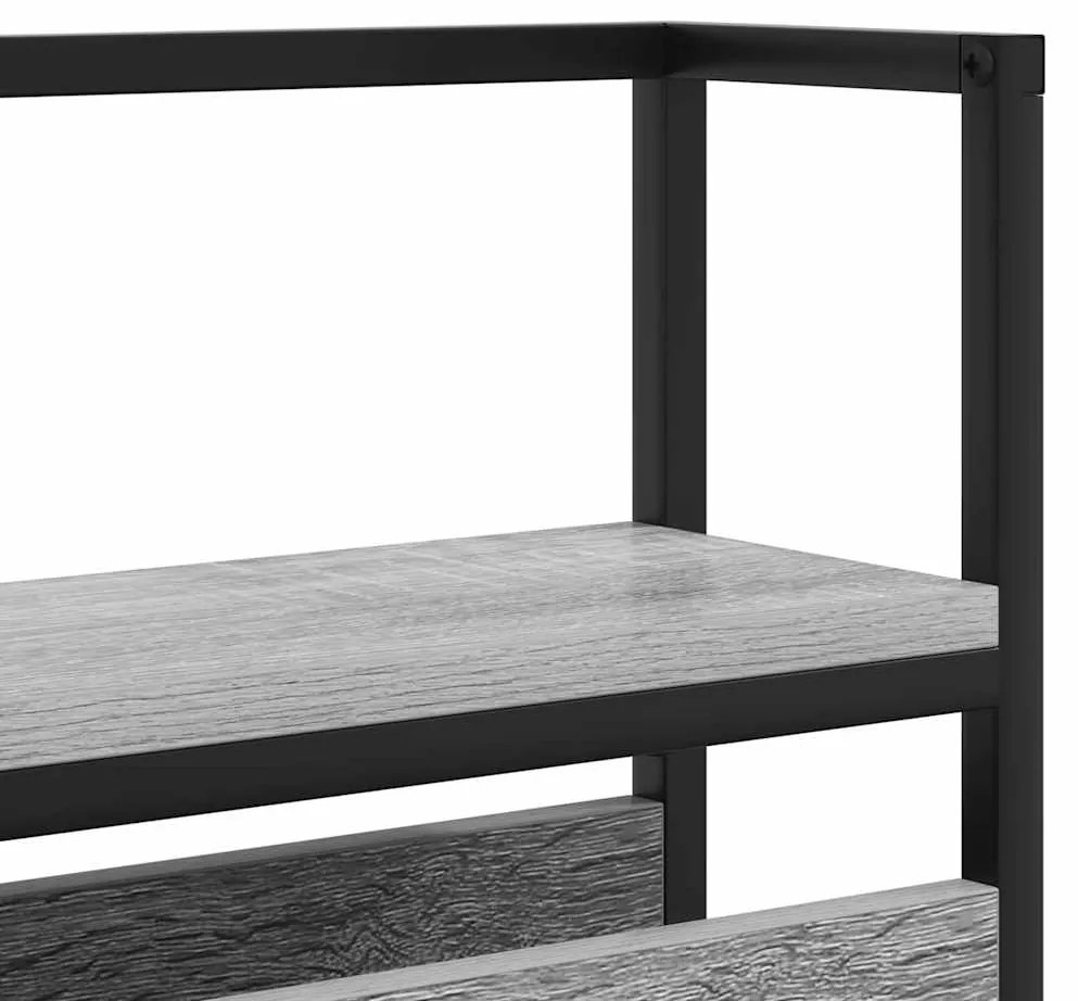 Cabeceira de armazenamento com cabeceira Sonoma cinzento 160 cm