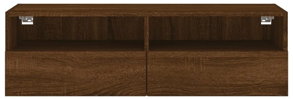 Móvel parede p/ TV 100x30x30cm deriv. madeira carvalho castanho