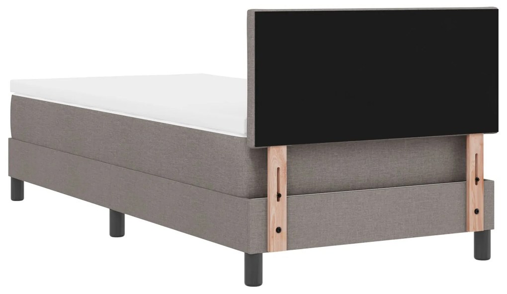 Cama Box Spring com colchão cinza 100x200 cm Tecido