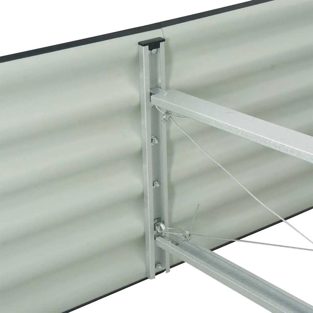 Canteiro elevado de jardim aço galvanizado 320x80x44cm cinzento