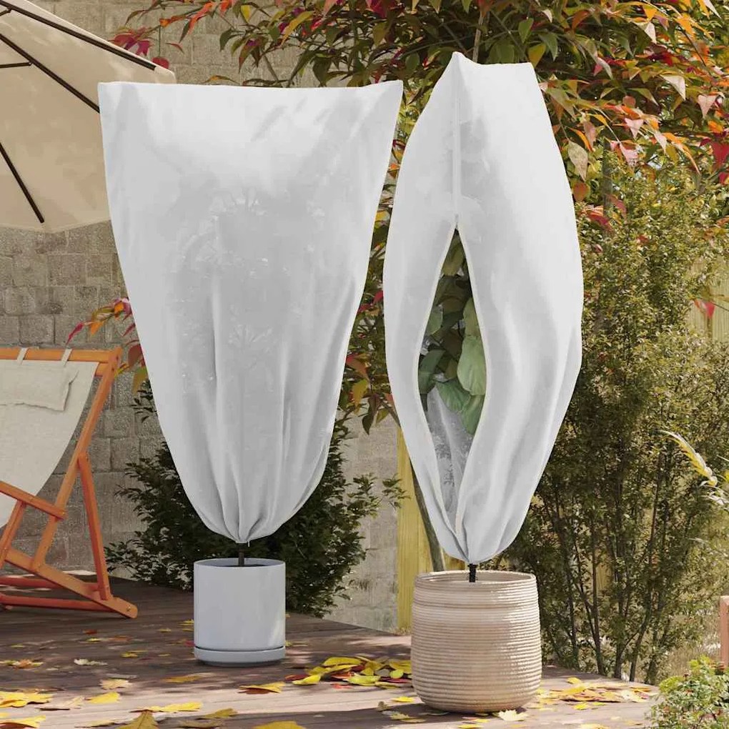 vidaXL Capas de Fleece para Proteção Contra Geada 5 pcs Branco