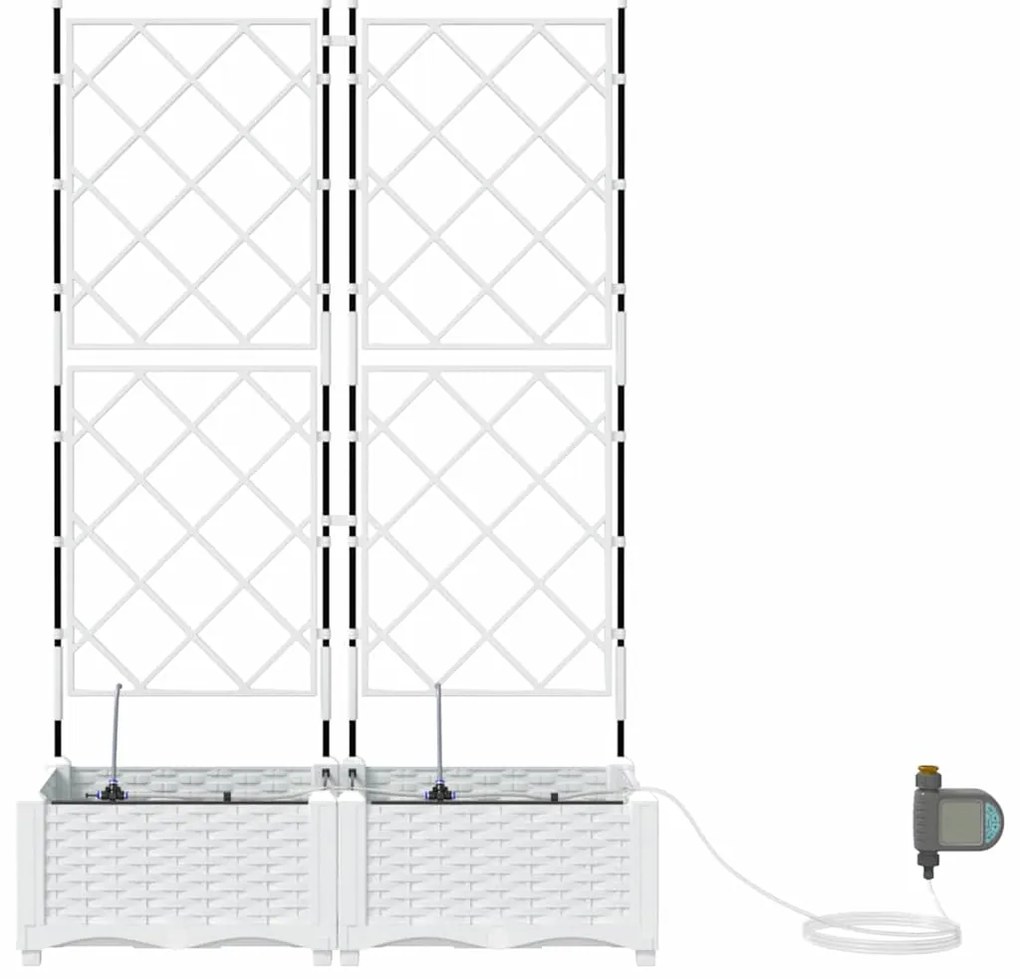 Vasos de Jardim Treliça Branco 80 x 40 x 126 cm Plástico
