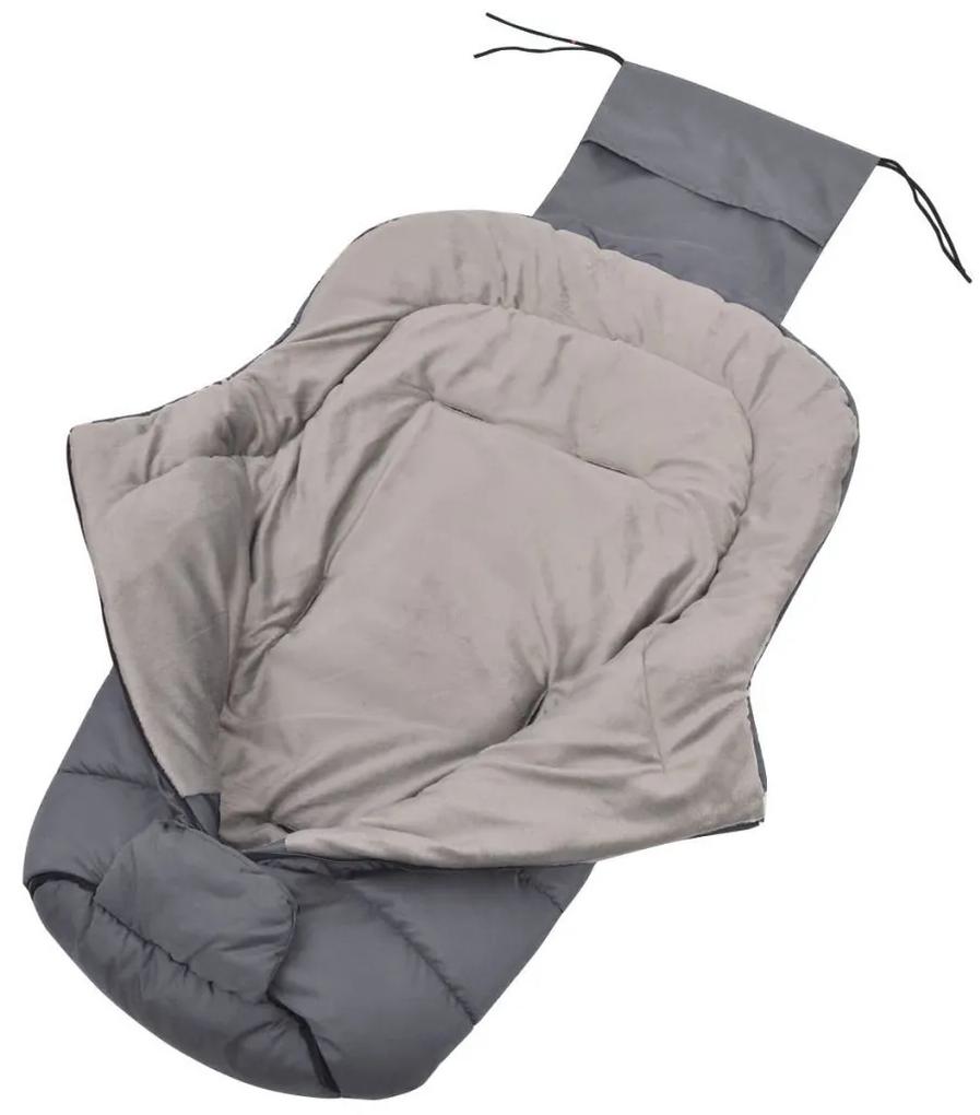 Saco cobre-pés/saco cama p/ carrinho de bebé 90x45 cm cinzento