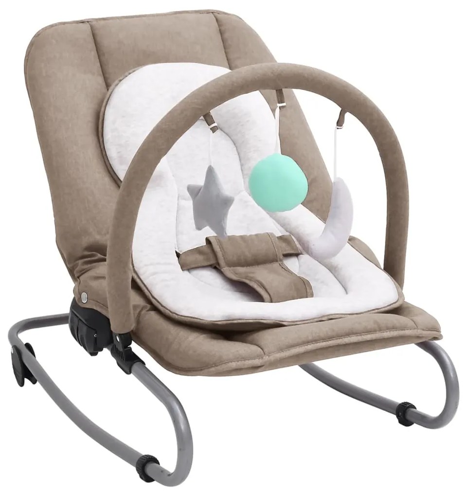 10255 vidaXL Baloiço de bebé aço cinzento-acastanhado