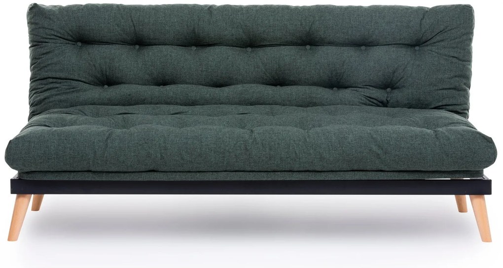 Sofá-Cama de 3 Lugares Saki – Verde – 185x92x82 cm