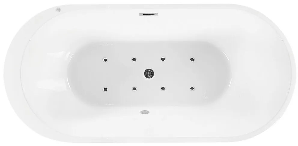 Banheira autónoma com hidromassagem e LEDs em acrílico branco 170 cm NEVIS III Beliani