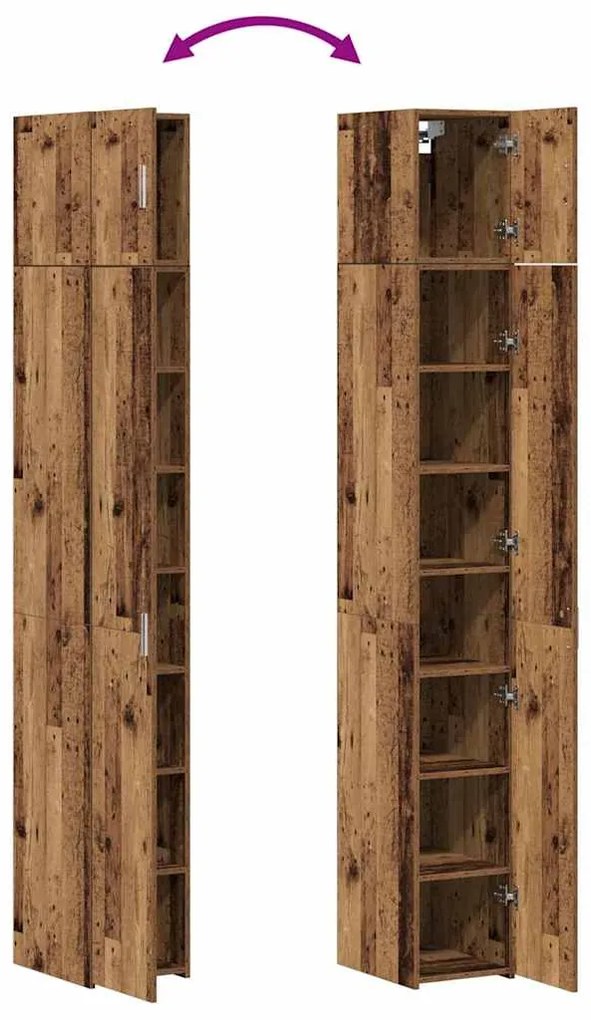 Armário Slim vidaXL Madeira Antiga 30x42,5x225 cm Madeira Engenharia