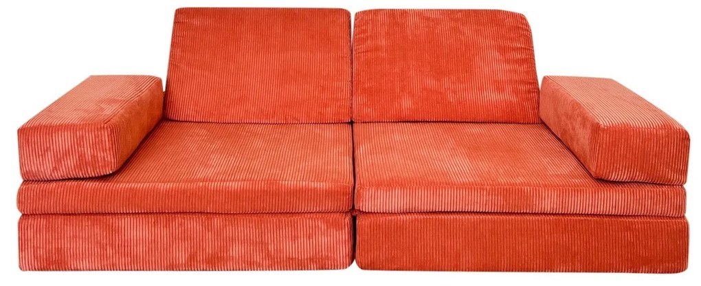 Sofá-Cama de 2 Lugares Puzzle – Laranja – 140x46x70 cm