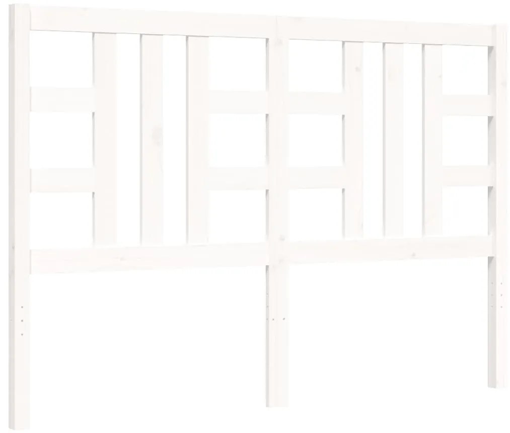 Cama sem colchão 140x200 cm madeira de pinho maciça branco