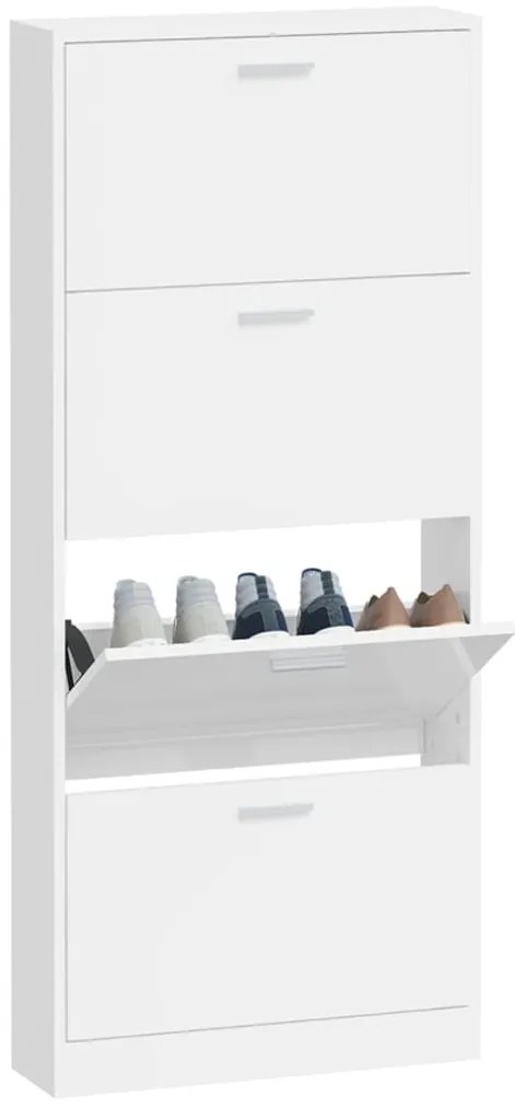 Sapateira 59x17x150 cm derivados de madeira branco brilhante