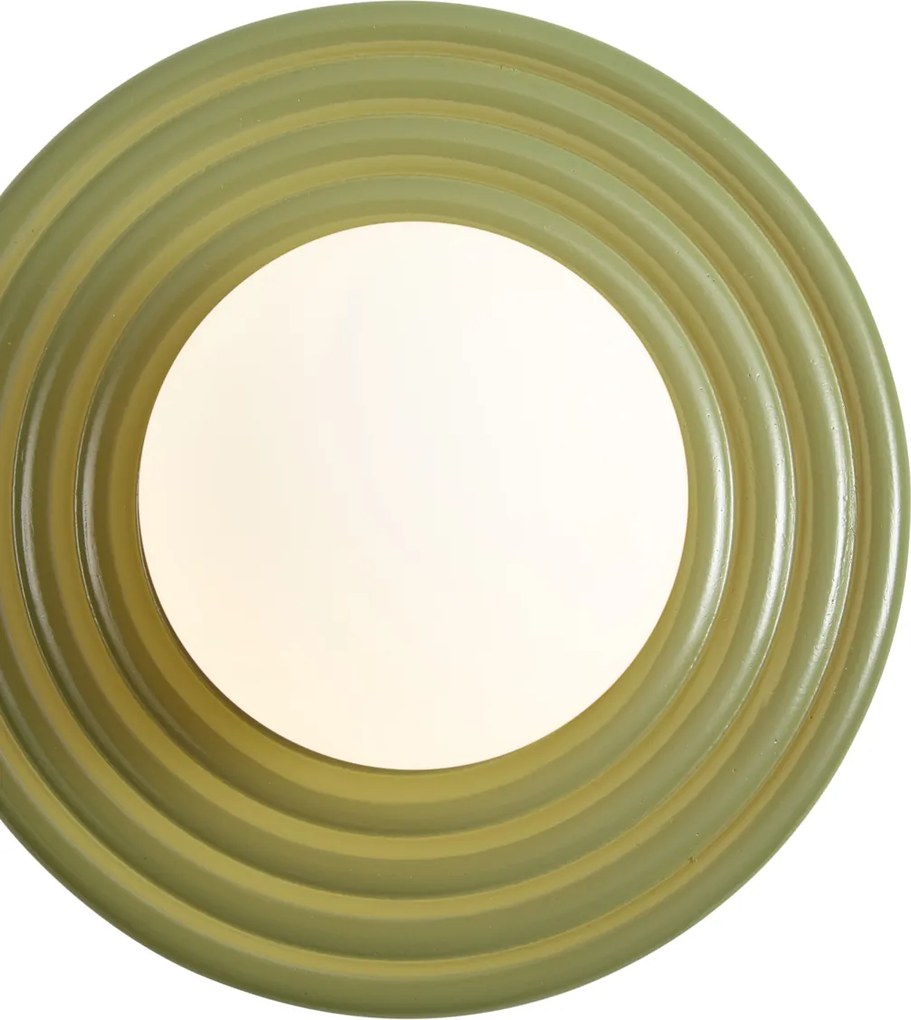 Candeeiro de Parede Retro Verde com Opala Redonda 20cm IP44 - Lila