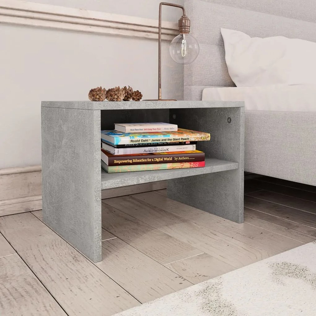 Mesas-de-cabeceira 2 pcs 40x30x30 cm contraplacado cinzento