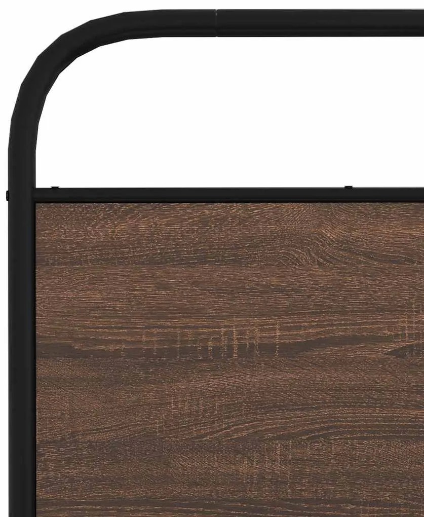 Estrutura cama sem colchão 193x203 cm metal carvalho castanho