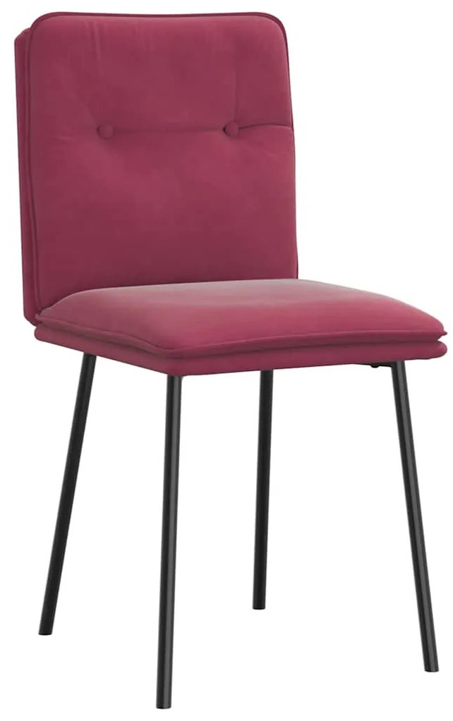 Cadeiras de jantar 2 pcs veludo vermelho tinto